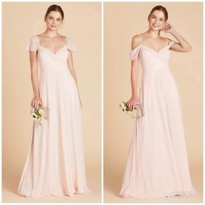 Birdy Grey Pale Blush Chiffon Spence Maxi Dress Size XS Bridesmaid NWT